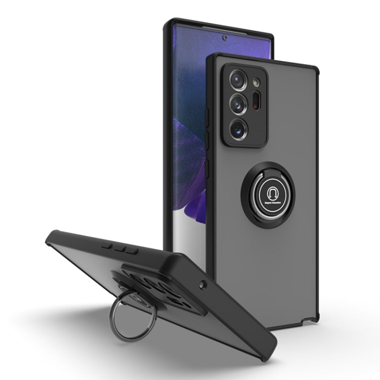 For Samsung Galaxy Note20 Ultra 5G Q Shadow I Ring Kickstand PC and TPU Hybrid Phone Case