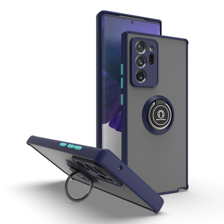 For Samsung Galaxy Note20 Ultra 5G Q Shadow I Ring Kickstand PC and TPU Hybrid Phone Case