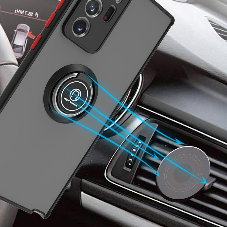 For Samsung Galaxy Note20 Ultra 5G Q Shadow I Ring Kickstand PC and TPU Hybrid Phone Case