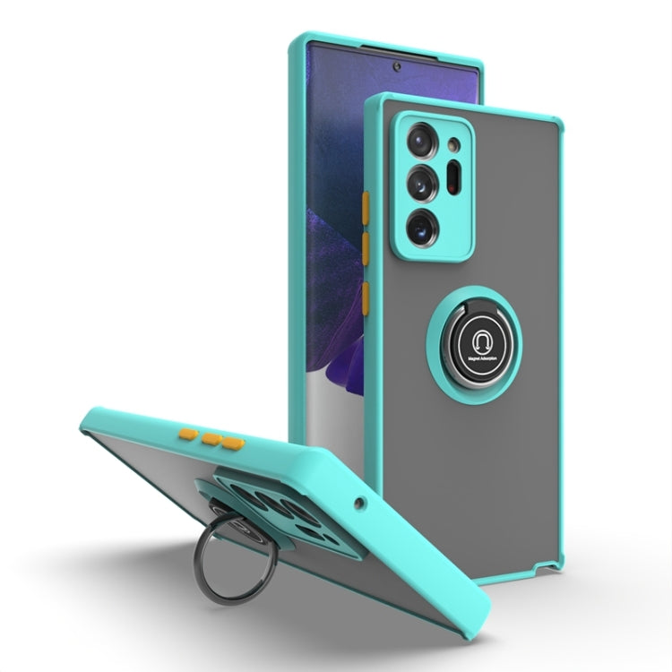 For Samsung Galaxy Note20 Ultra 5G Q Shadow I Ring Kickstand PC and TPU Hybrid Phone Case