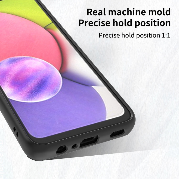 For Samsung Galaxy A03s 164mm Q Shadow I Ring Kickstand PC and TPU Hybrid Phone Case