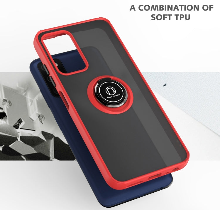 For Samsung Galaxy A03s 166mm Q Shadow I Ring Kickstand PC and TPU Hybrid Phone Case