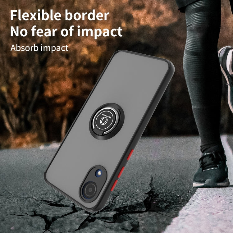 For Samsung Galaxy A03 Core Q Shadow I Ring Kickstand PC and TPU Hybrid Phone Case