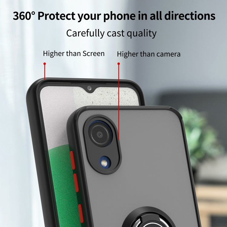 For Samsung Galaxy A03 Core Q Shadow I Ring Kickstand PC and TPU Hybrid Phone Case