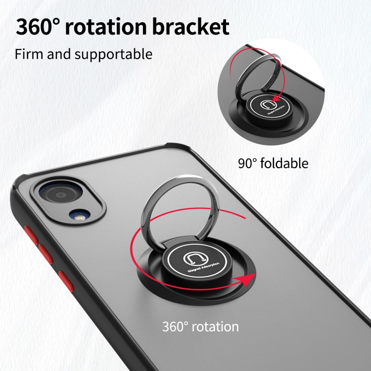 For Samsung Galaxy A03 Core Q Shadow I Ring Kickstand PC and TPU Hybrid Phone Case