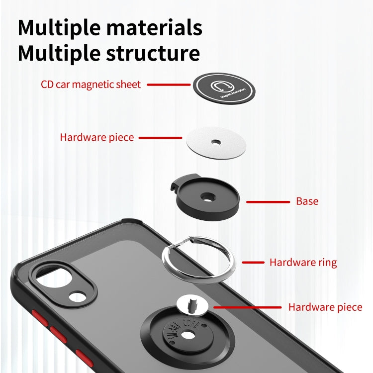 For Samsung Galaxy A03 Core Q Shadow I Ring Kickstand PC and TPU Hybrid Phone Case