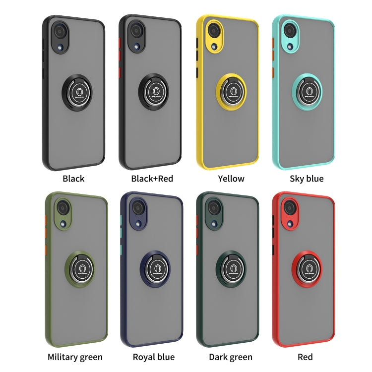 For Samsung Galaxy A03 Core Q Shadow I Ring Kickstand PC and TPU Hybrid Phone Case