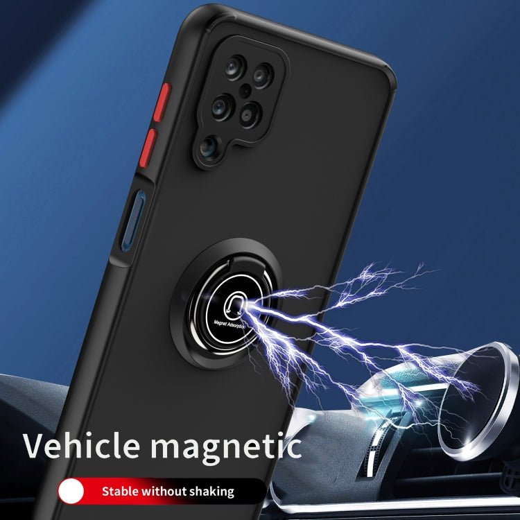 For Samsung Galaxy A12 Q Shadow I Ring Kickstand PC and TPU Hybrid Phone Case