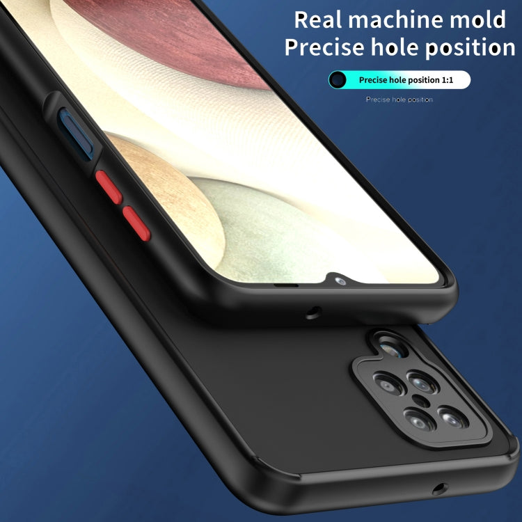 For Samsung Galaxy A12 Q Shadow I Ring Kickstand PC and TPU Hybrid Phone Case
