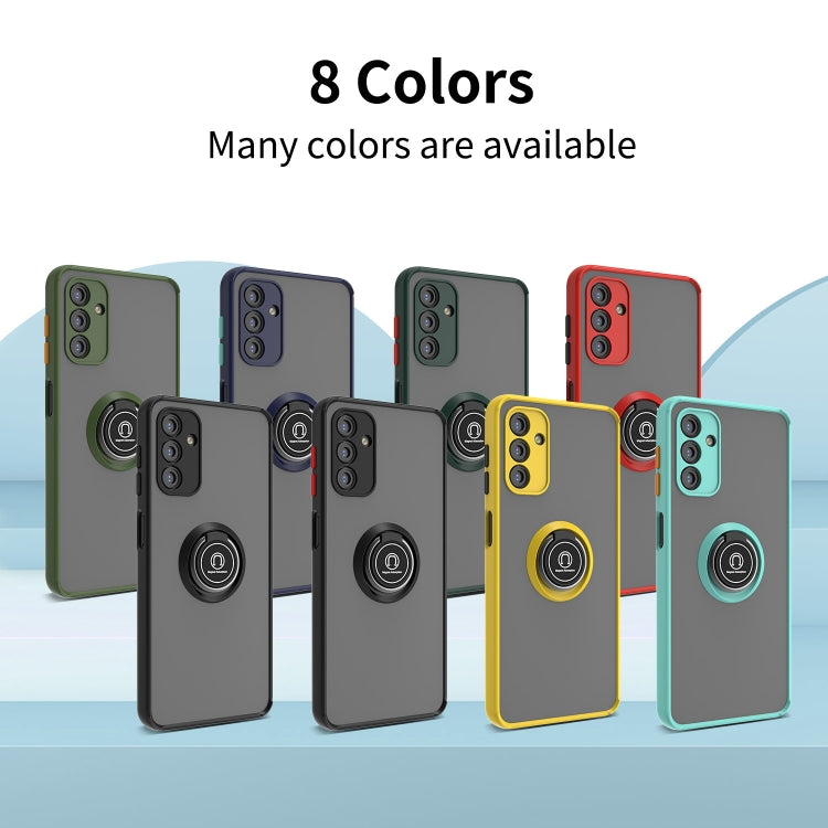 For Samsung Galaxy A13 5G Q Shadow I Ring Kickstand PC and TPU Hybrid Phone Case