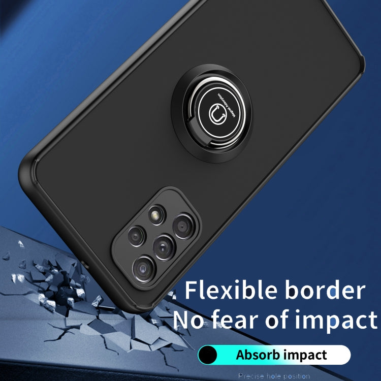 For Samsung Galaxy A32 5G Q Shadow I Ring Kickstand PC and TPU Hybrid Phone Case
