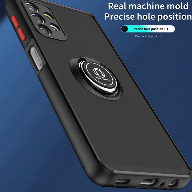 For Samsung Galaxy A32 5G Q Shadow I Ring Kickstand PC and TPU Hybrid Phone Case