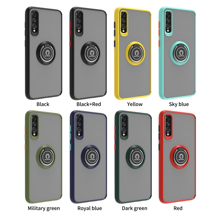 For Samsung Galaxy A70 / A70s Q Shadow I Ring Kickstand PC and TPU Hybrid Phone Case