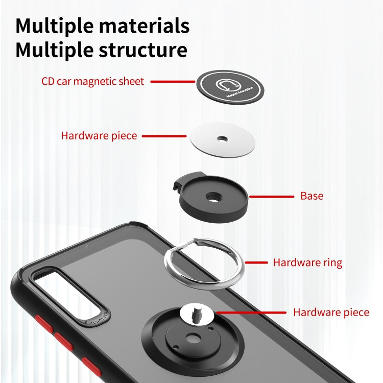For Samsung Galaxy A70 / A70s Q Shadow I Ring Kickstand PC and TPU Hybrid Phone Case