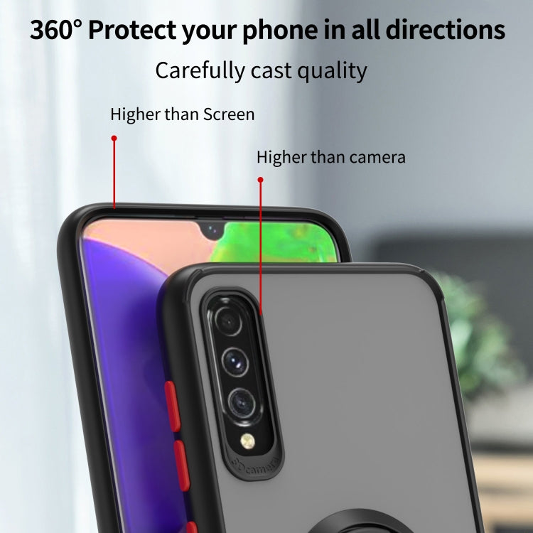 For Samsung Galaxy A70 / A70s Q Shadow I Ring Kickstand PC and TPU Hybrid Phone Case