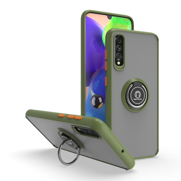 For Samsung Galaxy A70 / A70s Q Shadow I Ring Kickstand PC and TPU Hybrid Phone Case