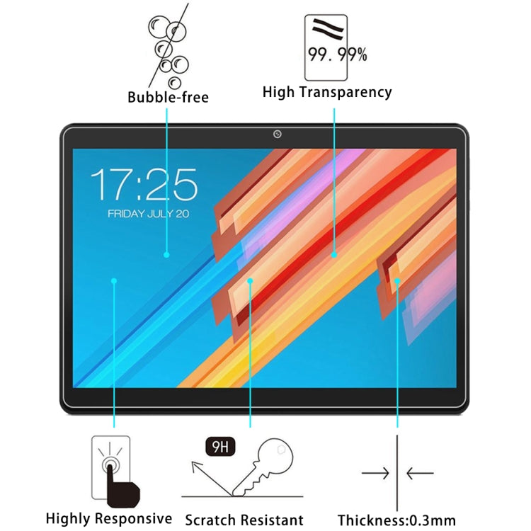 2 PCS 9H 2.5D Explosion-proof Tempered Glass Film for Teclast M20