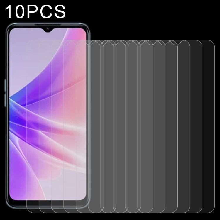 10 PCS 0.26mm 9H 2.5D Tempered Glass Film For OPPO A57 /  A57 4G / A77 / K10 5G / A57e / A57s / K10x / A17 / A77s / A17k / A58 / A77 4G / A58x / A56s / A78 / A1x / A38