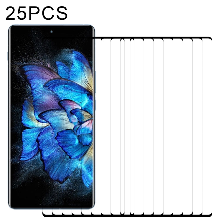 25 PCS Edge Glue Curved Edge Full Screen Tempered Glass Film For vivo X Note (Black)