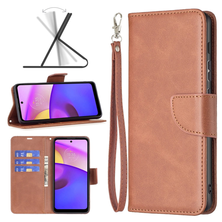 For Motorola Moto E40 / E30 Lambskin Texture Pure Color Leather Phone Case