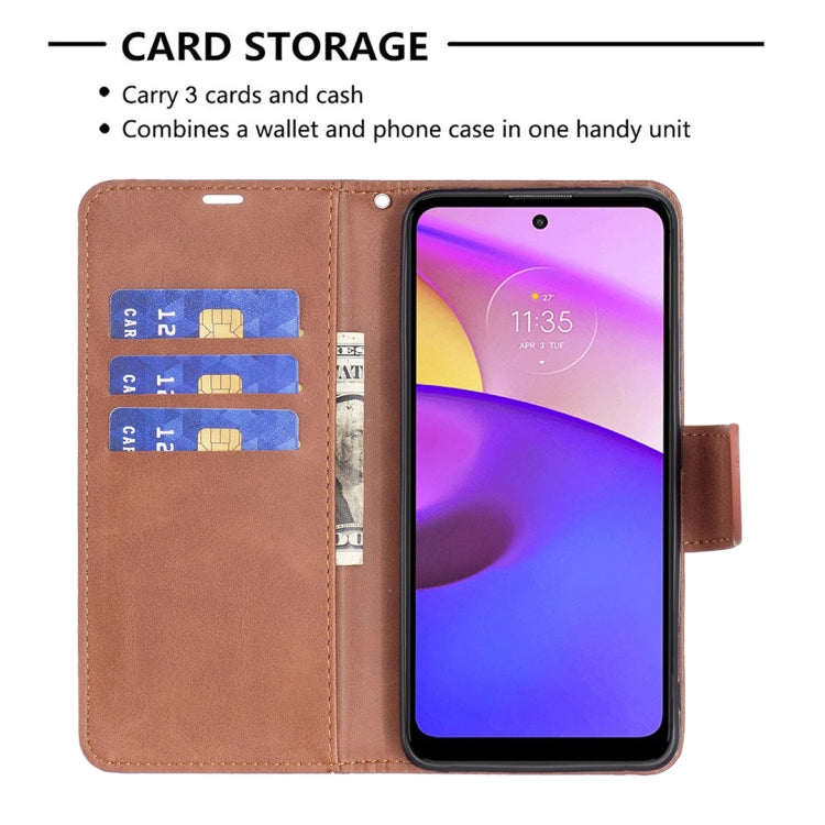For Motorola Moto E40 / E30 Lambskin Texture Pure Color Leather Phone Case