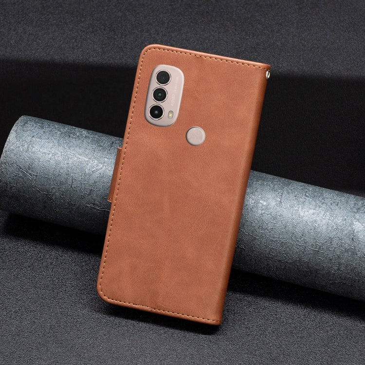 For Motorola Moto E40 / E30 Lambskin Texture Pure Color Leather Phone Case