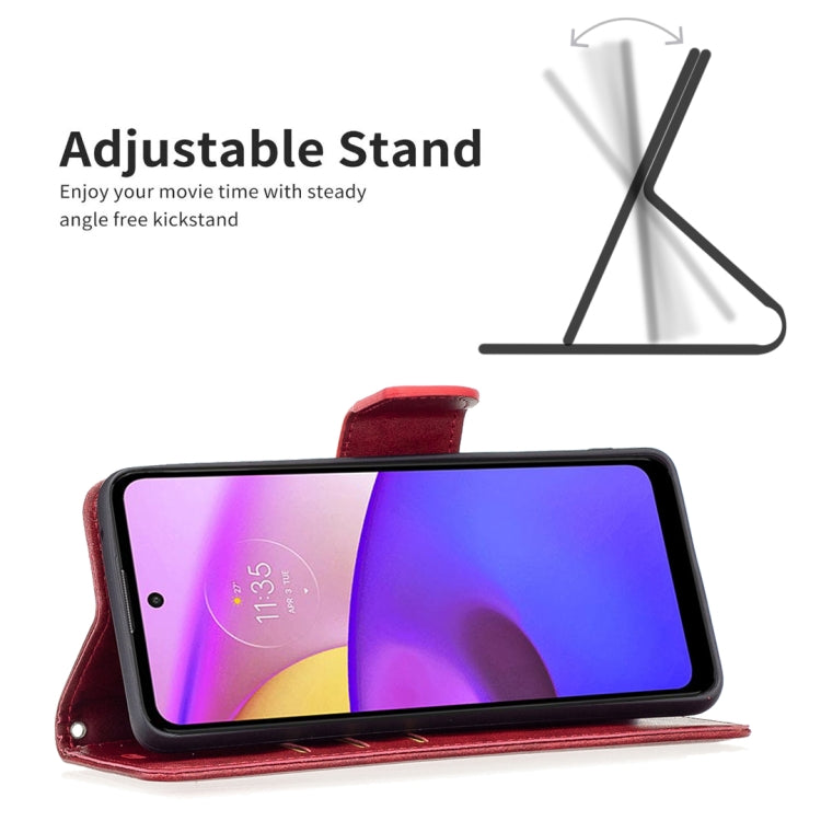 For Motorola Moto E40 / E30 Lambskin Texture Pure Color Leather Phone Case