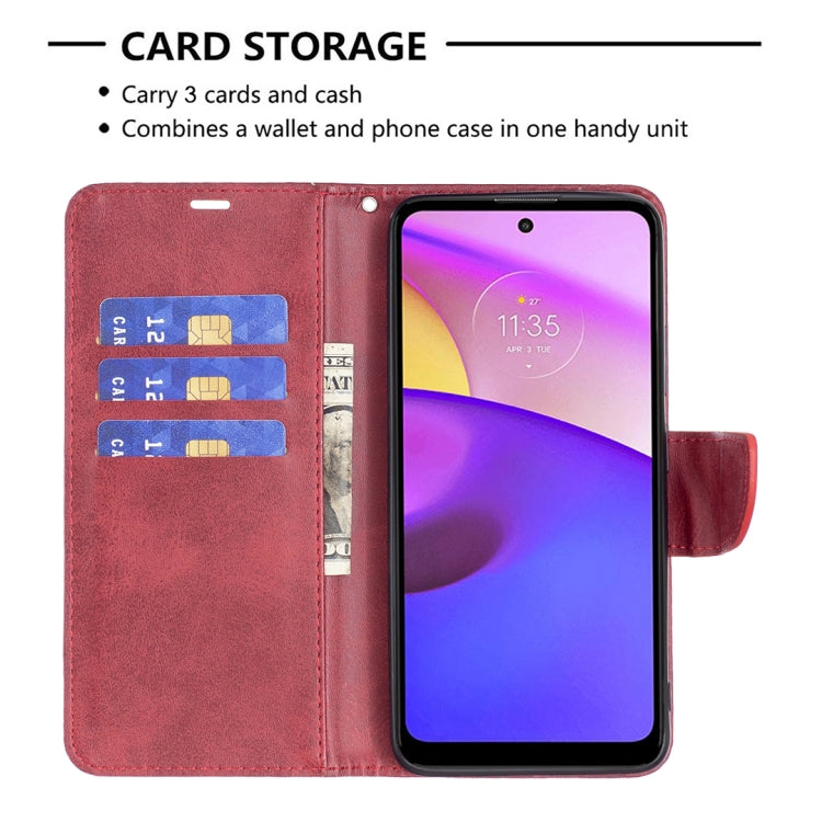 For Motorola Moto E40 / E30 Lambskin Texture Pure Color Leather Phone Case