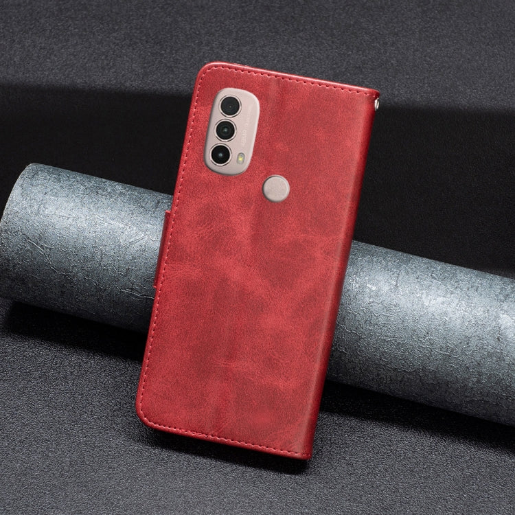 For Motorola Moto E40 / E30 Lambskin Texture Pure Color Leather Phone Case