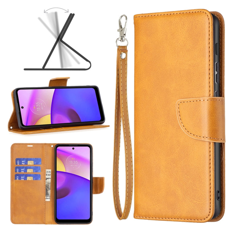 For Motorola Moto E40 / E30 Lambskin Texture Pure Color Leather Phone Case