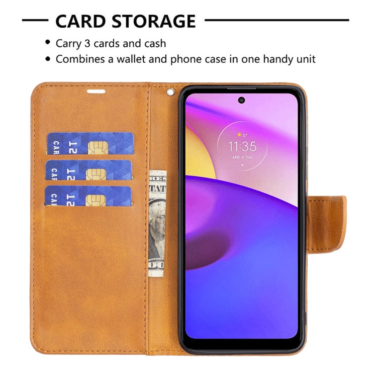 For Motorola Moto E40 / E30 Lambskin Texture Pure Color Leather Phone Case