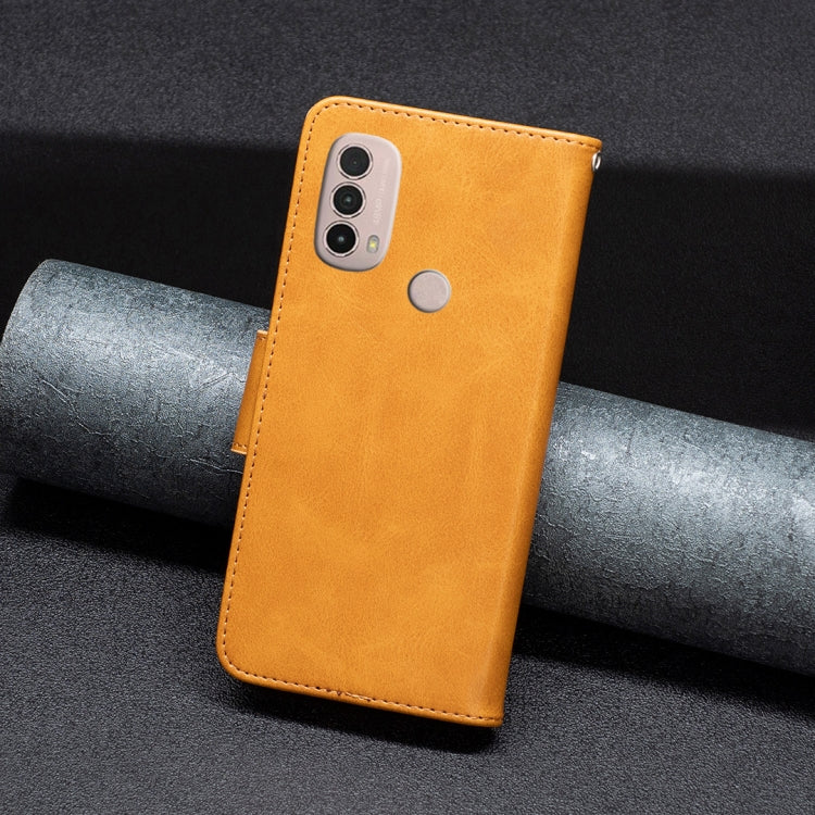 For Motorola Moto E40 / E30 Lambskin Texture Pure Color Leather Phone Case