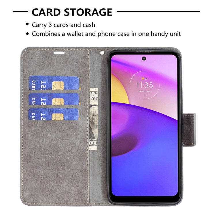 For Motorola Moto E40 / E30 Lambskin Texture Pure Color Leather Phone Case
