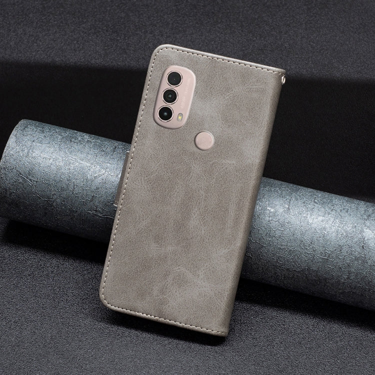 For Motorola Moto E40 / E30 Lambskin Texture Pure Color Leather Phone Case
