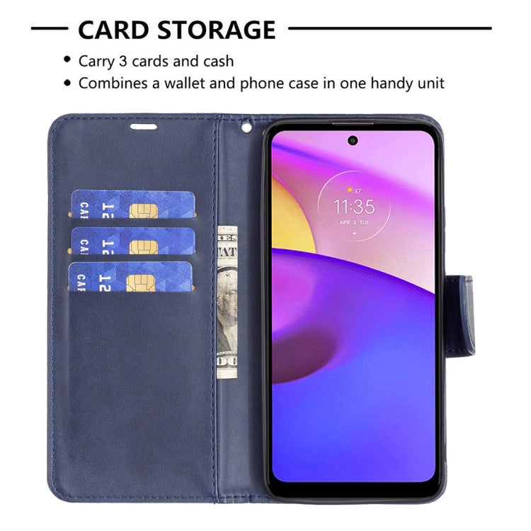 For Motorola Moto E40 / E30 Lambskin Texture Pure Color Leather Phone Case
