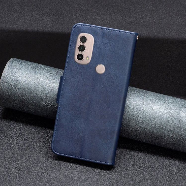 For Motorola Moto E40 / E30 Lambskin Texture Pure Color Leather Phone Case