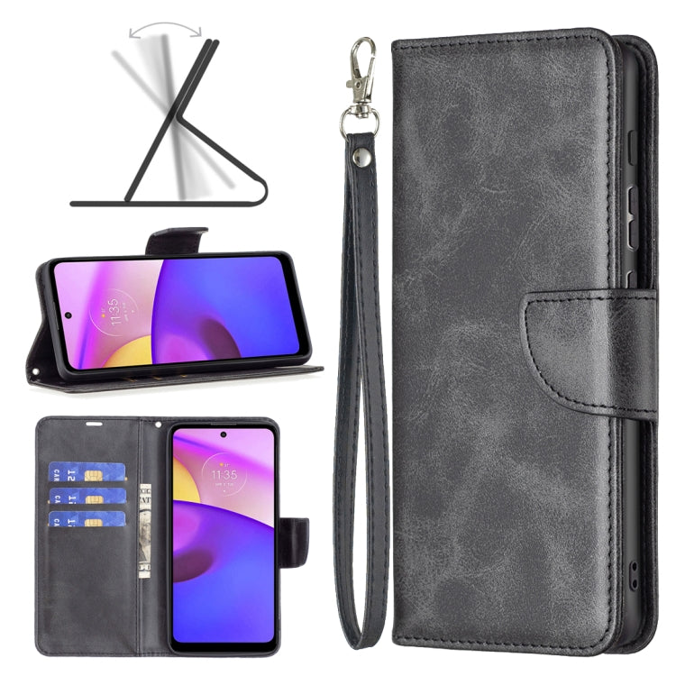 For Motorola Moto E40 / E30 Lambskin Texture Pure Color Leather Phone Case
