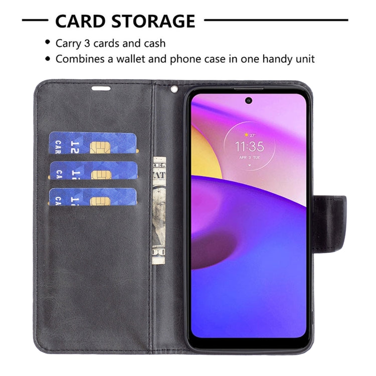 For Motorola Moto E40 / E30 Lambskin Texture Pure Color Leather Phone Case