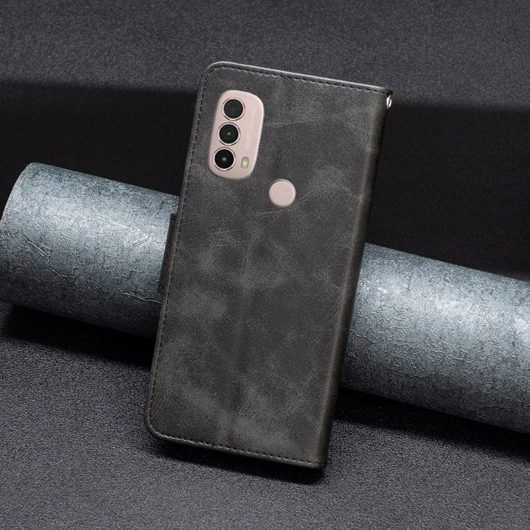 For Motorola Moto E40 / E30 Lambskin Texture Pure Color Leather Phone Case