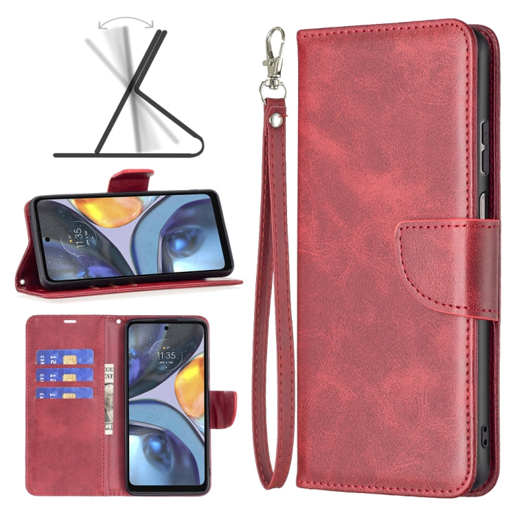For Motorola Moto G22 Lambskin Texture Pure Color Leather Phone Case