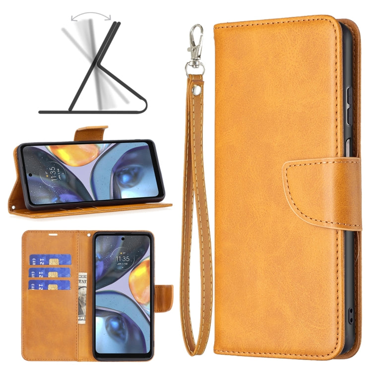 For Motorola Moto G22 Lambskin Texture Pure Color Leather Phone Case
