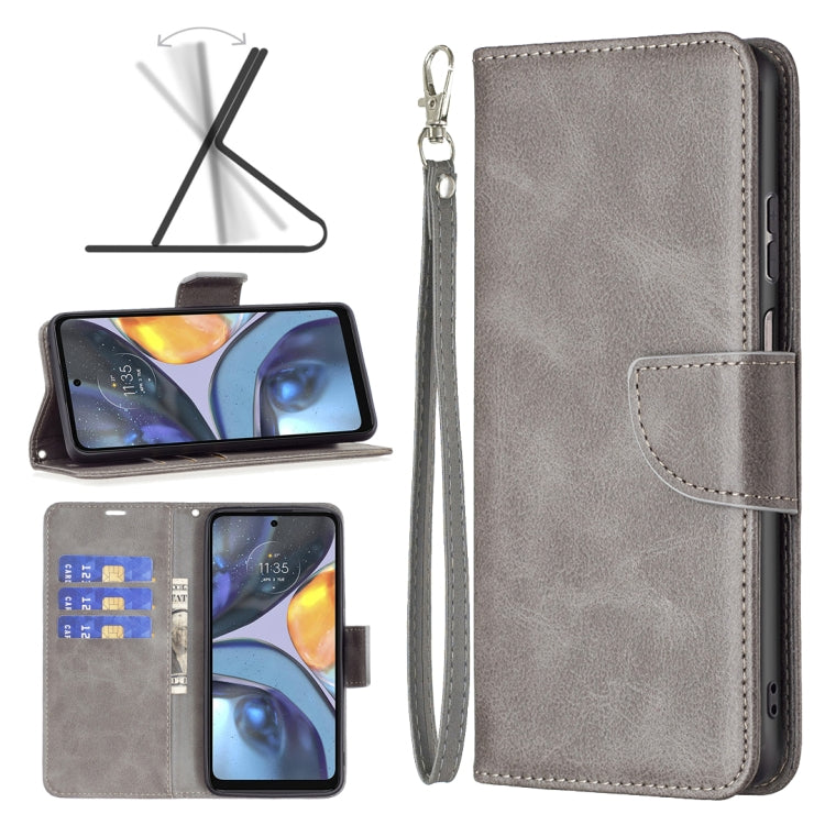 For Motorola Moto G22 Lambskin Texture Pure Color Leather Phone Case