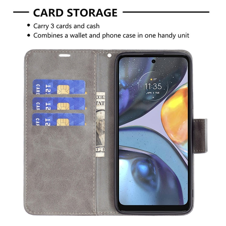 For Motorola Moto G22 Lambskin Texture Pure Color Leather Phone Case