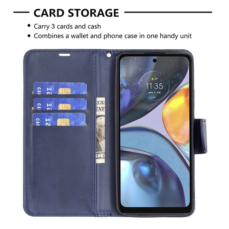 For Motorola Moto G22 Lambskin Texture Pure Color Leather Phone Case