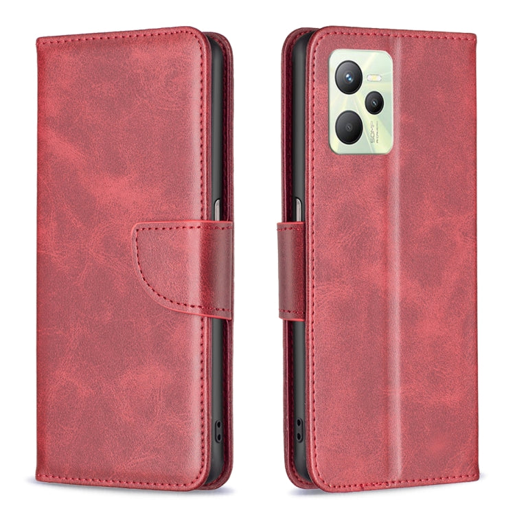 For OPPO Realme C35 Lambskin Texture Pure Color Leather Phone Case