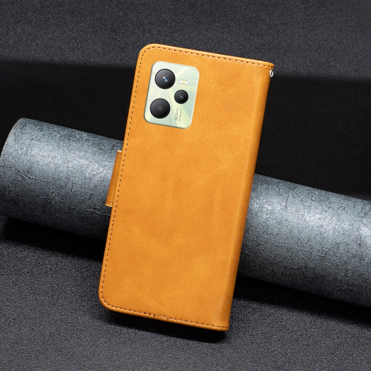 For OPPO Realme C35 Lambskin Texture Pure Color Leather Phone Case