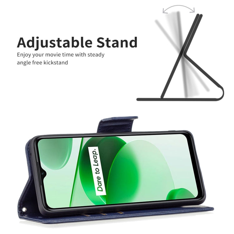 For OPPO Realme C35 Lambskin Texture Pure Color Leather Phone Case