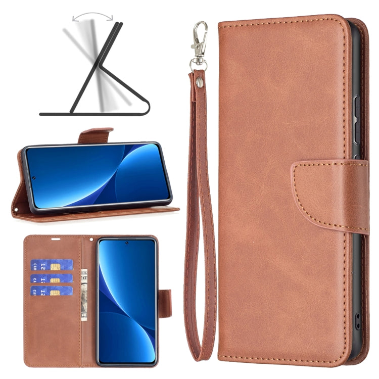 For Xiaomi 12 Pro Lambskin Texture Pure Color Leather Phone Case
