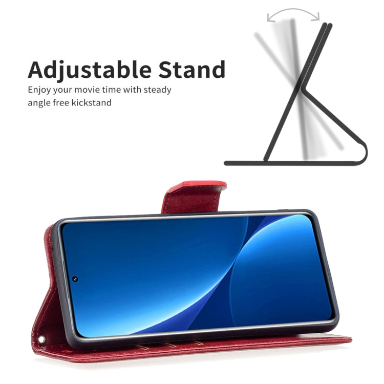 For Xiaomi 12 Pro Lambskin Texture Pure Color Leather Phone Case