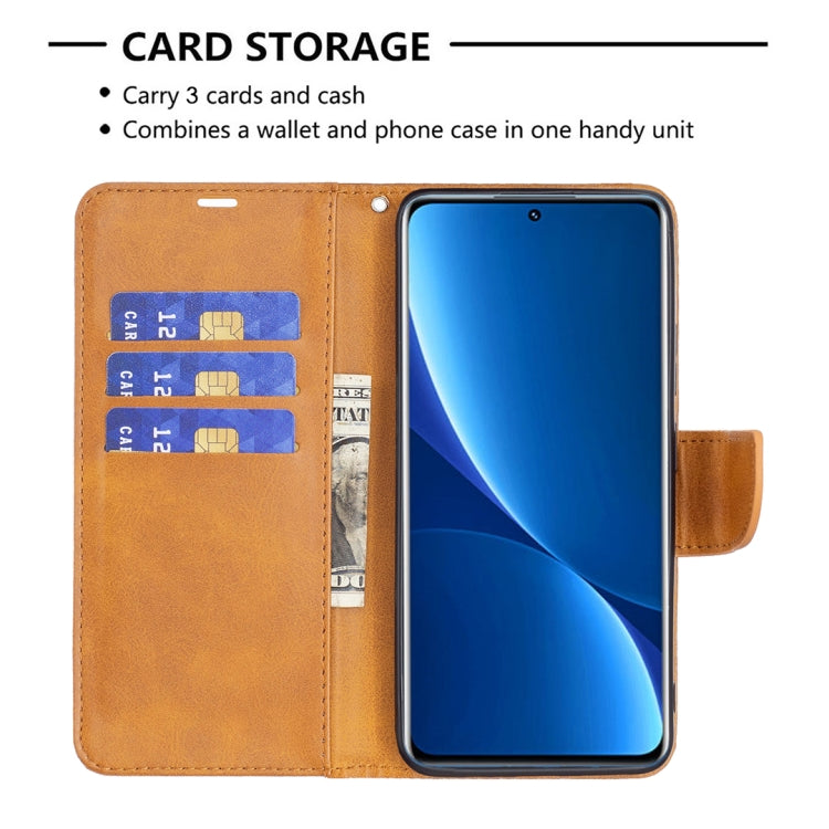 For Xiaomi 12 Pro Lambskin Texture Pure Color Leather Phone Case